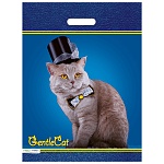 Пакет ПЭ " Миленд " с вырубной ручкой ПВД, 38*47см 60мкм Кот джентльмен