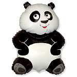 Шар фольгированный фигурный 14"/36см Панда, крепится с помощью розетки на палочку (в комплект не входят)