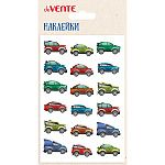 Наклейки " deVente " А6 Машинки, объемные мягкие, многоразовые, пакет, европодвес