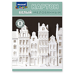 Картон белый А4 мелованный 8л " Mazari " Архитектура, 240г/м2, в папке