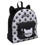 Рюкзак " Erich Krause " 22*25*11см EasyLine mini Animals 6L Meow, черный, 1 отделение, карман на молнии, регулируемые лямки, ручка-петля, декоративные ушки