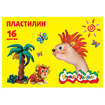 Пластилин " Каляка-Маляка " 16цв 240г со стеком, оптимальная мягкость, отсутствие запаха, картонная упаковка