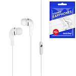 Наушники " Smartbuy " S4 белые, внутриканальные, проводные, микрофон, кнопка ответа, Jack 3,5мм, длина - 1м