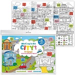 Раскраска-постер " Феникс " А4 1л What`s up in the city. В городе, обложка- мелованная бумага, офсет, размер в разложенном виде 800х580мм