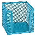 Бокс для бумаг " KWELT " 10*10*8см металлический, сетчатый, голубой