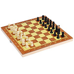 Игра настольная " Миленд " Шахматы деревянные, состав: складное деревянное поле 24*24см, деревянные фигуры - 32шт, термоусадочная пленка 12*24*3см
