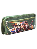 Пенал " KWELT " 1 отделение 195*90*40мм, Warriors, внешний карман на молнии, цвет - зеленый, текстиль, пакет, европодвес