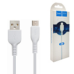 Кабель сетевой USB - Type-C " Hoco " X20 белый, круглый, 3м, 3A, силикон
