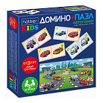Игра настольная 3+ " Hatber " Домино+пазл Автогонки, в наборе: 28 карточек с картинками, пазлы 18элементов, картонная упаковка 34*12,5*3,5см