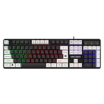 Клавиатура " Defender " Dark Knight GK-077 белая, черная, мембранная, RGB подсветка, проводное подключение USB, 1,5м, картонная упаковка