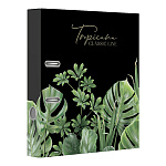 Папка-регистратор А4 " deVente " разборная 75мм Tropicana, черная с дизайном, матовый ламинированный картон, металлическая окантовка