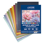 Бумага цветная А4 перламутровая, 10л 10цв " deVente " 120г/м2, пакет, европодвес