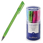 Ручка шариковая " Bruno Visconti " EasyWrite Special, синяя 0,5мм, пластиковый корпус, покрытие soft-touch, цвет корпуса - ассорти, резиновый держатель, металлический наконечник, колпачок с клипом, пластиковый тубус