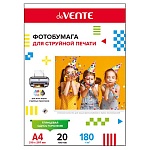 Фотобумага " deVente " A4 180г/м2 20л глянцевая, односторонняя, пластиковый пакет, европодвес