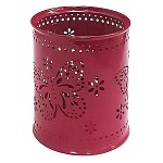 Стакан " KWELT " 8*9,5см, металлический ажурный, бабочки, круглый, темно-розовый