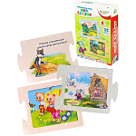 Игра развивающая " Рыжий кот " Bright Kids. Мир сказок, состав: 32 элемента, 4 сказки, инструкция, картонная упаковка 15,5*11,5*4,5см