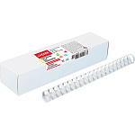 Пружины для переплета " deVente " 19мм, белые, круглые, пластик, 50шт (для сшивания 41-55 листов)