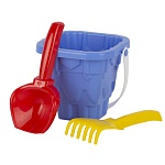 Песочный набор " Совтехстром " Башня, 3 предмета, в наборе: ведро «Башня», грабли, совок, в сетке