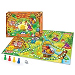 Игра ходилка " Русский стиль " Путешествие по сказке. Колобок, состав: игровое поле, 4 фишки, кубик, правила игры, от 3лет, картонная упаковка 22*32*3см