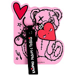 Брелок резиновый " Феникс " Кокетливое сердечко, 4,2*13см, карабин, металлическое кольцо, пакет, европодвес