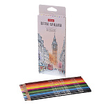 Карандаши цветные деревянные Alto Colore 12цв " Hatber " трехгранные, картонная упаковка, европодвес