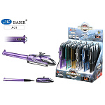 Ручка гелевая " Basir " Вертолет, в дисплее синяя 0,5мм, толщина письма 0,25мм, корпус в виде вертолета, фонарик, цвет корпуса - ассорти