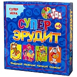 Игра настольная " Задира " Супер эрудит, состав: 72 карточки с заданиями, правила игры, картонная упаковка 28*28см
