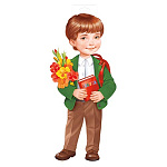 Плакат фигурный " Империя поздравлений " 933 А3 Мальчик с азбукой, без отделки