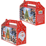 Коробка для конфет Новогодняя Сундучок " Миленд " Чаепитие в лесу, 500г, 17,5*6,7*15,5см