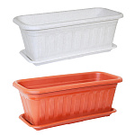 Кашпо " Милих " Балконное, L=400мм, h=150мм, 400*180мм, пластик, ассорти (без возможности выбора цвета)