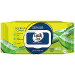 Салфетки влажные 120шт " Emily Style " Алоэ, универсальные для всей семьи , клапан крышка