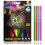 Карандаши цветные деревянные Trio Mega Soft 18цв " deVente " 4М трехгранные, картонная упаковка, европодвес