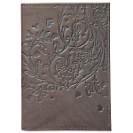 Обложка для автодокументов " Имидж " Вдохновение, коричневая, натуральная кожа, тиснение конгрев