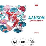 Альбом с пластиковой обложкой А4 48л " Hatber " Выпуск №1 (ассорти), скоба, блок- офсет 100г/м2, 1 дизайн в спайке, 5 дизайнов в коробке