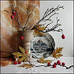 Постер магнитный 100*100мм " Осенний уют " Винил, европодвес