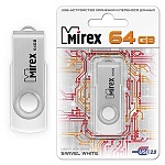 Флеш-диск " Mirex " 64GB Swivel белый USB 2.0