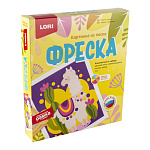 Картина из песка " Lori " Фреска Лама, 12 цветов, цветной песок, самоклеящаяся основа в рамке