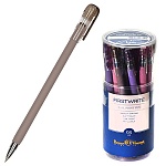 Ручка шариковая " Bruno Visconti " FirstWrite.Rio, синяя 0,5мм, толщина письма 0,4мм, пластиковый корпус, покрытие soft-touch, цвет корпуса - ассорти multicolor, металлический наконечник, колпачок с клипом, сменный стержень, пластиковый тубус