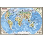 Карта детская настенная интерактивная Животный и растительный мир Земли 1:7,5млн 101*69см " Globen " ламинированная