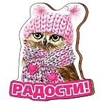 Магнит деревянный " Хорошо " 312 Новогодний- Радости!, 54*64мм, ламинация