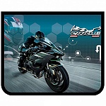 Папка " Пчелка " МАЛЫЙ ФОРМАТ А5-29 (230*190*50мм) молния сверху Moto club, печать на пластике