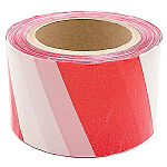 Лента сигнальная для ограждений 75мм*150м бело-красная неклейкая