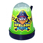 Слайм " Прихлоп " Флуоресцентный, с шариками, лаймовый, капсула, 130гр