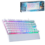 Клавиатура " Defender " Breath GK-184, белая, механическая, RGB подсветка, проводное подключение USB, 1,5м, картонная упаковка