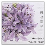 Планшет для акварели " Лилия Холдинг " 135*135мм 20л Лиловый джаз, зернистая поверхность, плотность - 200 г/м2, склейка, на подложке