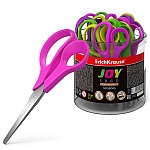 Ножницы " Erich Krause " Joy Ergo 14,0см пластиковые ручки, безопасные закругленные лезвия с линейкой, ассорти, пластиковый дисплей