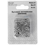 Булавки английские " Blitz " 25шт длина- 32мм под никель, картонный блистер