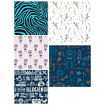 Упаковочная бумага " Миленд " 70см*100см 50 листов На стиле, в рулоне, 5 дизайнов по 10 рулонов, 90г/м