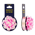 Набор для упаковки подарков: бант звезда 7см + лента 4м, розовый перламутр, картонная упаковка, европодвес