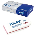 Ластик " Milan " Nata пластиковый, скошенной формы, белый, 56*19*12мм